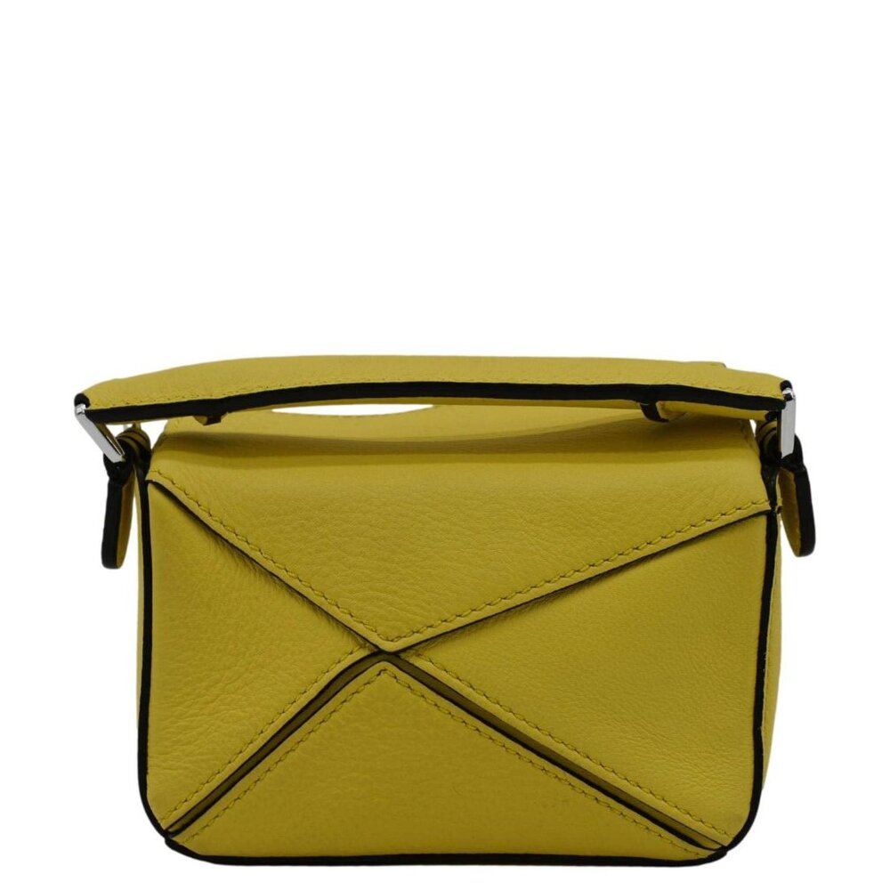 LOEWE Nano Puzzle Leather Shoulder Bag Yellow - Picture 3 of 13